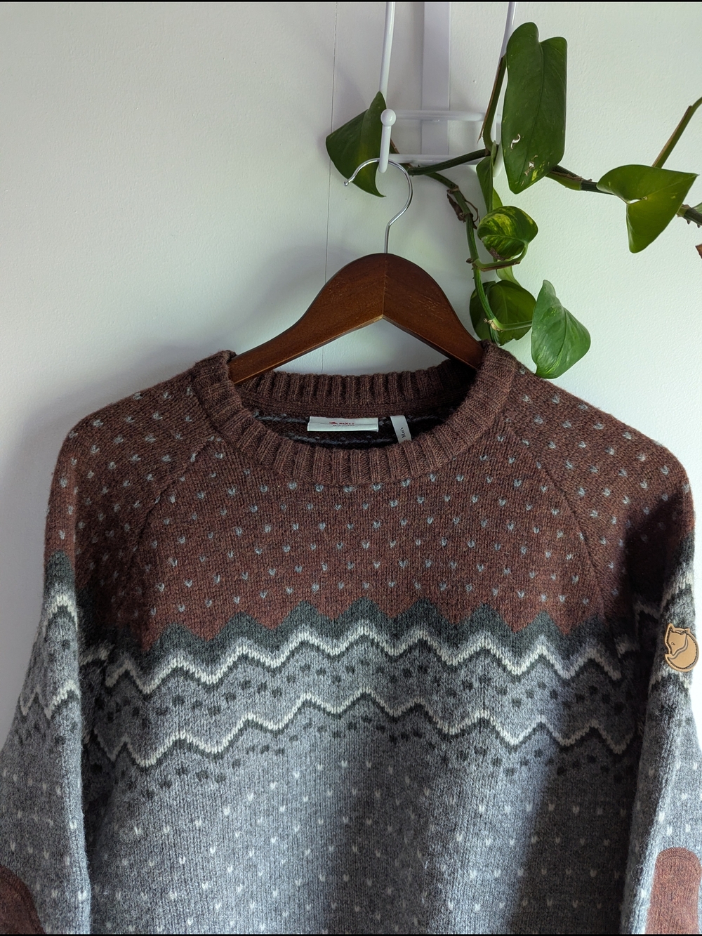 Fjallraven Brown and Gray Nordic Crewneck Sweater